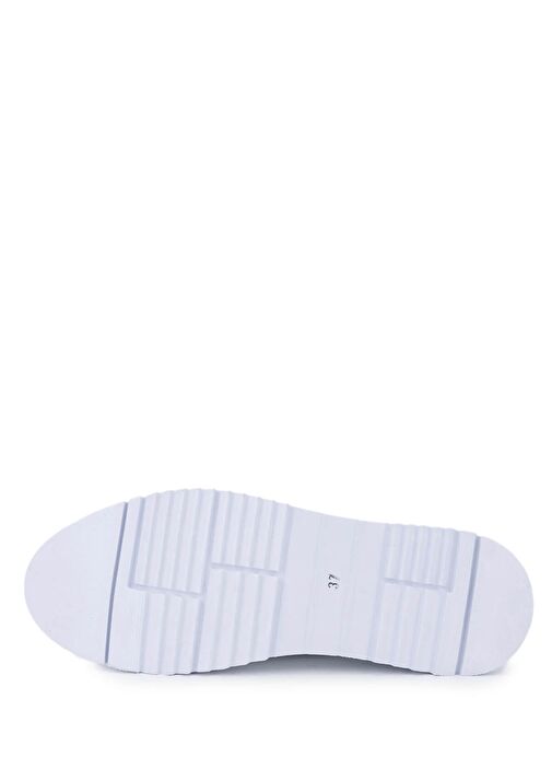 Tamer Tanca Kadın Hakiki Deri Beyaz/Lame Comfort Ayakkabı - Görsel 5