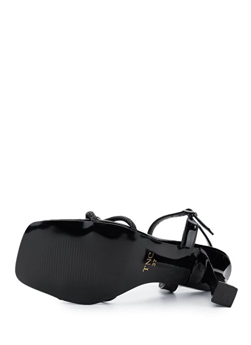 Tamer Tanca Kadın Suni Deri Siyah Rugan Topuklu Ayakkabı - Görsel 5