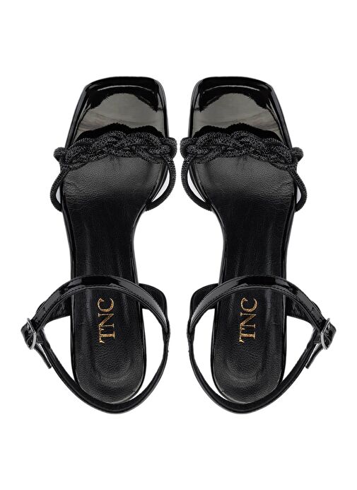 Tamer Tanca Kadın Suni Deri Siyah Rugan Topuklu Ayakkabı - Görsel 6