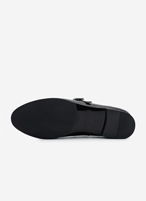 Valmenti Kadın Hakiki Deri Siyah Babet Ayakkabı - Görsel 5