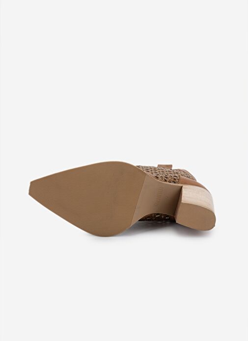 Valmenti Kadın Deri & Tekstil Taba Deri Topuklu Çizme - Görsel 6