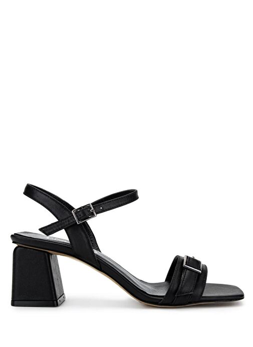 Tamer Tanca Kadın Hakiki Deri Siyah Deri Topuklu Ayakkabı - Görsel 2