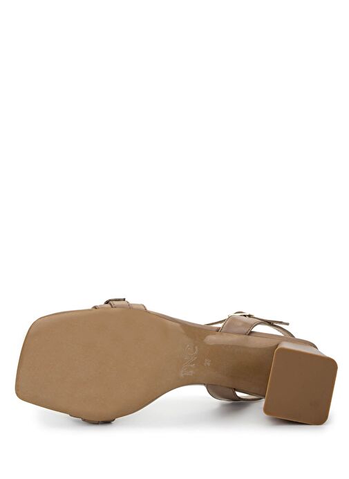 Tamer Tanca Kadın Hakiki Deri Bej Topuklu Ayakkabı - Görsel 4