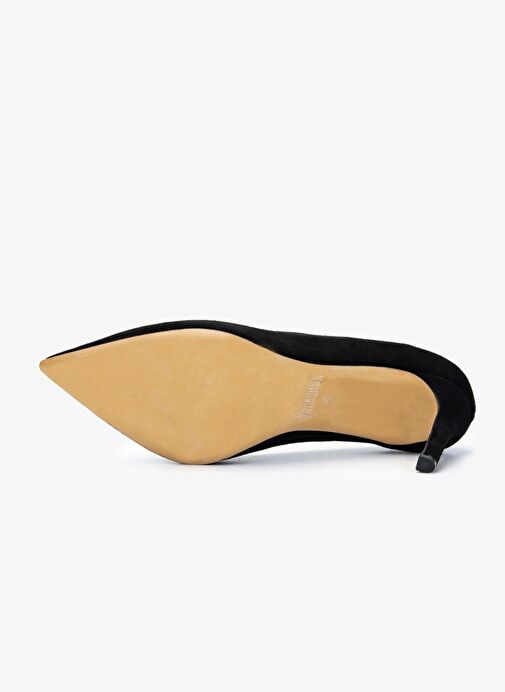 Valmenti Kadın Hakiki Deri Siyah Süet Topuklu Ayakkabı - Görsel 6