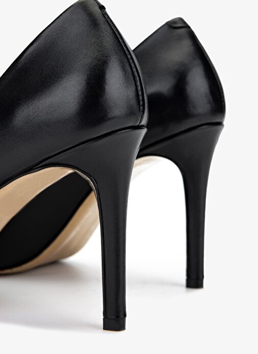 Valmenti Kadın Hakiki Deri Siyah Deri Topuklu Ayakkabı - Görsel 5