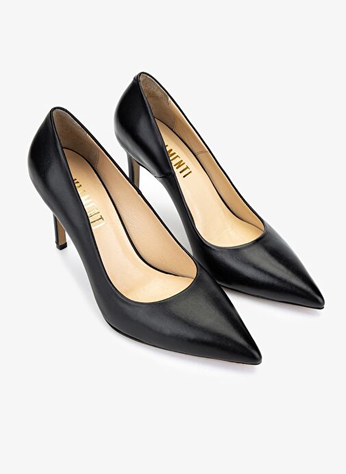 Valmenti Kadın Hakiki Deri Siyah Deri Topuklu Ayakkabı - Görsel 3