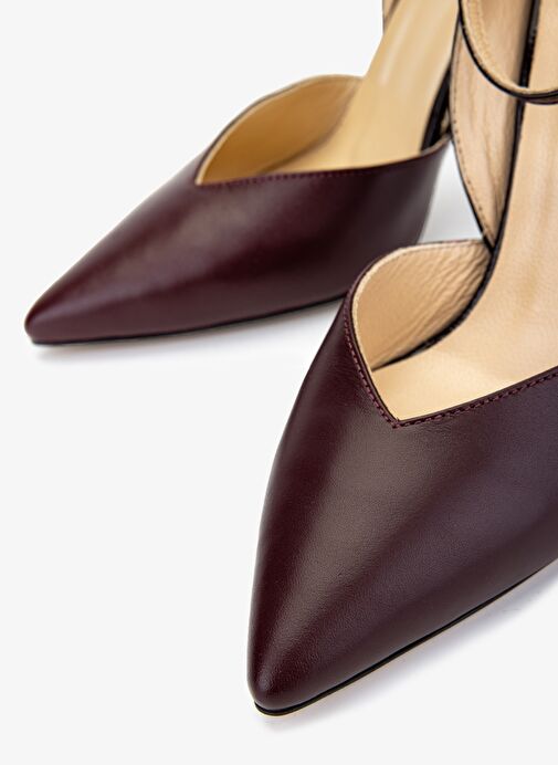 Valmenti Kadın Hakiki Deri Bordo Topuklu Ayakkabı - Görsel 4