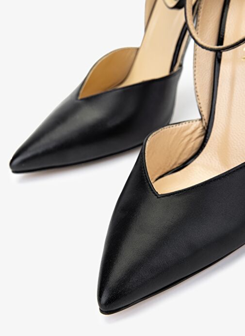 Valmenti Kadın Hakiki Deri Siyah Topuklu Ayakkabı - Görsel 4