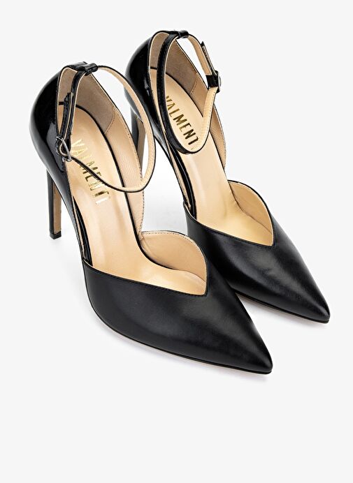 Valmenti Kadın Hakiki Deri Siyah Topuklu Ayakkabı - Görsel 3