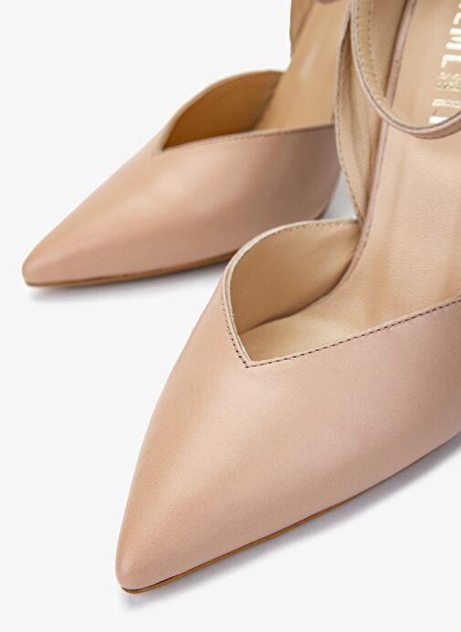 Valmenti Kadın Hakiki Deri Bej Topuklu Ayakkabı - Görsel 4