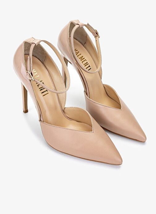 Valmenti Kadın Hakiki Deri Bej Topuklu Ayakkabı - Görsel 3