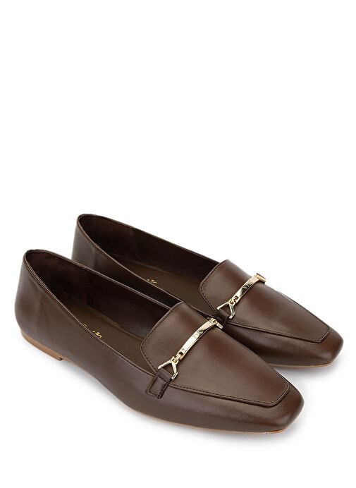 Tamer Tanca Kadın Hakiki Deri Kahverengi Loafer Ayakkabı - Görsel 3