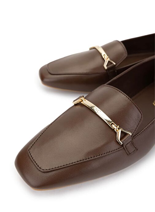 Tamer Tanca Kadın Hakiki Deri Kahverengi Loafer Ayakkabı - Görsel 4