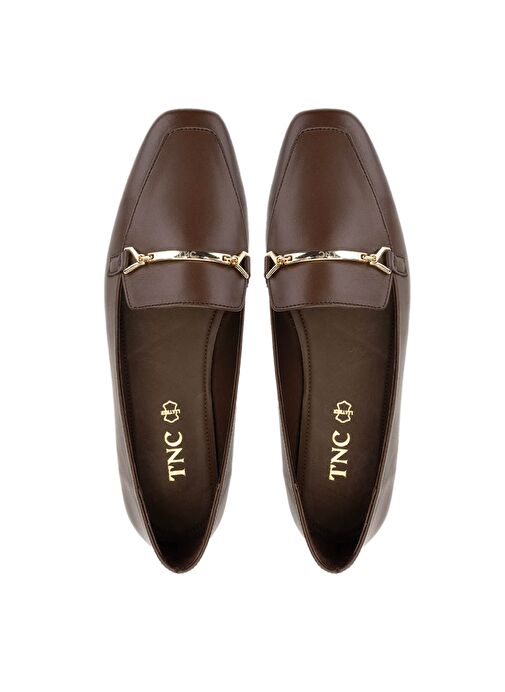 Tamer Tanca Kadın Hakiki Deri Kahverengi Loafer Ayakkabı - Görsel 6