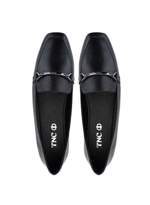 Tamer Tanca Kadın Hakiki Deri Siyah Deri Loafer Ayakkabı - Görsel 6