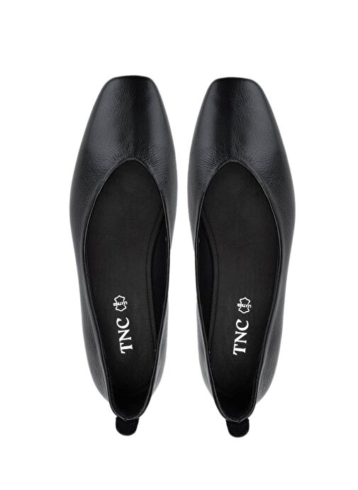 Tamer Tanca Kadın Hakiki Deri Siyah Deri Babet Ayakkabı - Görsel 6