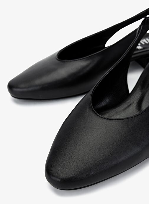 Valmenti Kadın Hakiki Deri Siyah Babet Ayakkabı - Görsel 4