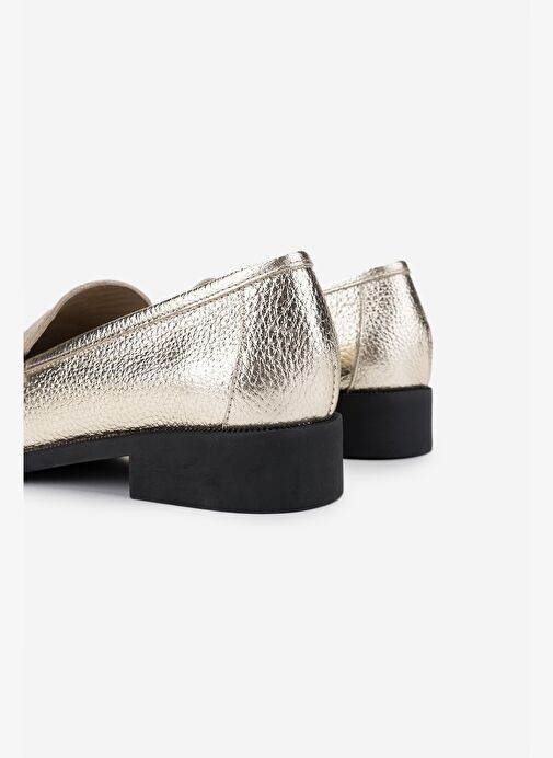 Valmenti Kadın Hakiki Deri Dore Loafer Ayakkabı - Görsel 6