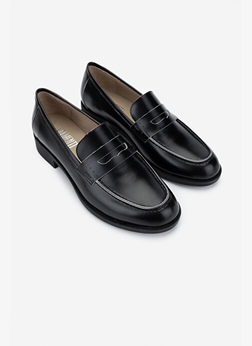 Valmenti Kadın Hakiki Deri Siyah Loafer Ayakkabı - Görsel 3