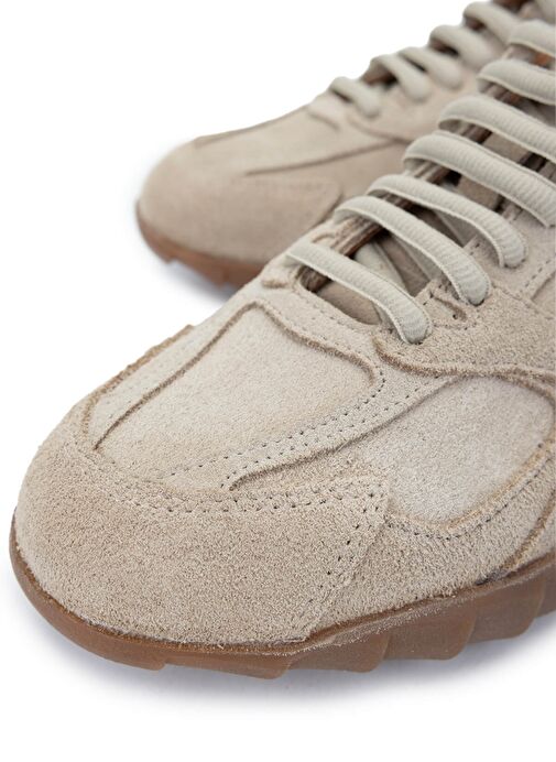 Tamer Tanca Kadın Hakiki Deri Bej Süet Sneakers & Spor Ayakkabı - Görsel 4