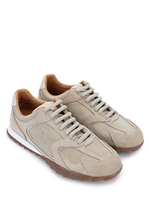 Tamer Tanca Kadın Hakiki Deri Bej Süet Sneakers & Spor Ayakkabı - Görsel 3