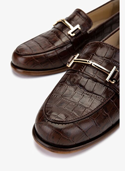 Valmenti Kadın Hakiki Deri Taba Loafer Ayakkabı - Görsel 4