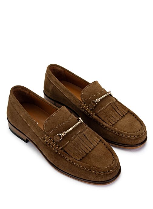 Tamer Tanca Kadın Hakiki Deri Kahverengi Loafer Ayakkabı - Görsel 3