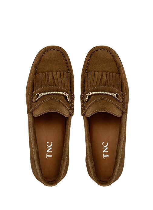 Tamer Tanca Kadın Hakiki Deri Kahverengi Loafer Ayakkabı - Görsel 6