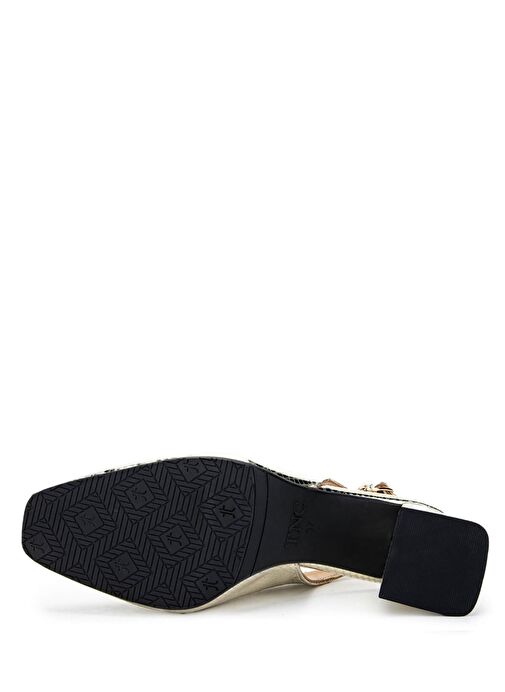 Tamer Tanca Kadın Hakiki Deri Altın Topuklu Ayakkabı - Görsel 4