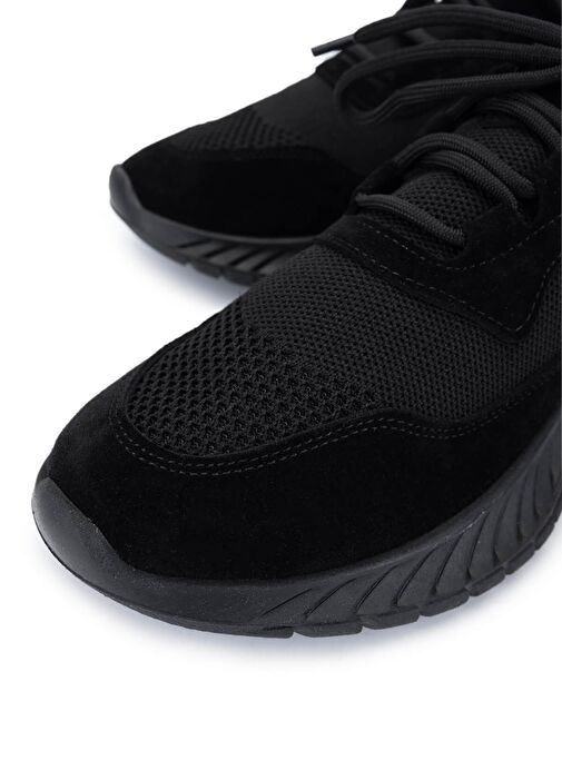 Tamer Tanca Kadın Deri & Tekstil Siyah Süet Sneakers & Spor Ayakkabı - Görsel 4