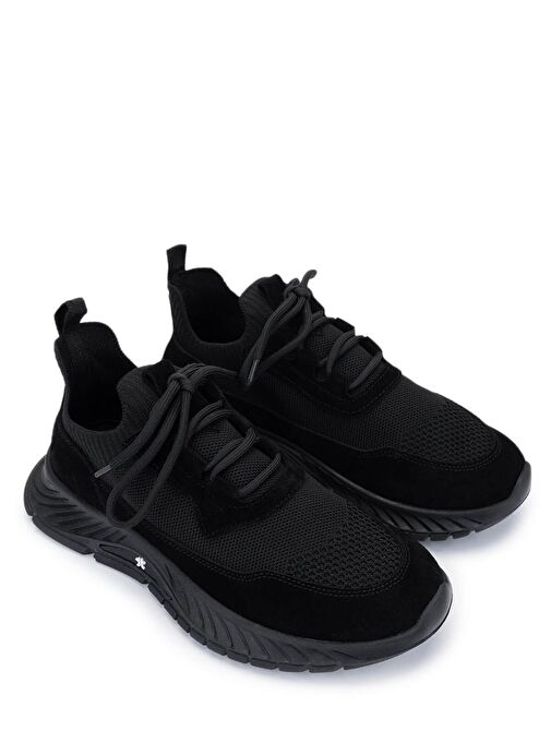 Tamer Tanca Kadın Deri & Tekstil Siyah Süet Sneakers & Spor Ayakkabı - Görsel 3