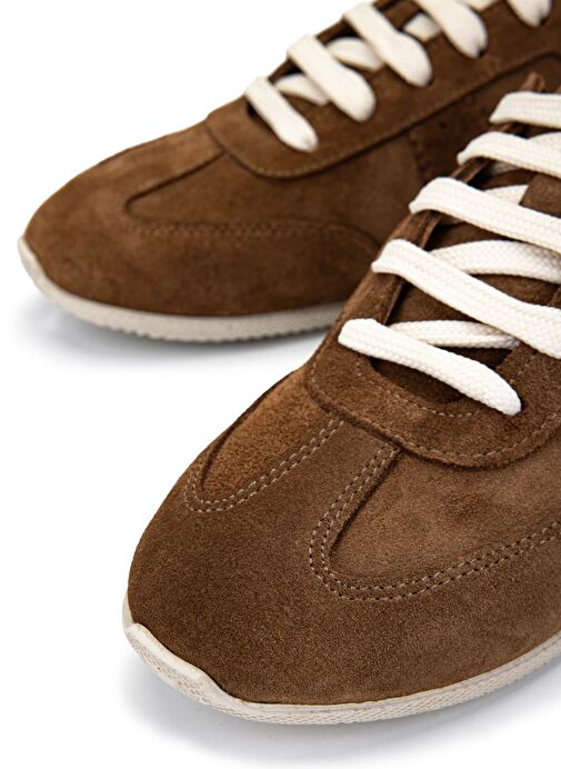 Tamer Tanca Kadın Hakiki Deri Tütün Süet Sneakers & Spor Ayakkabı - Görsel 5