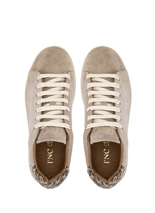 Tamer Tanca Kadın Hakiki Deri Bej Süet/Leopar Sneakers & Spor Ayakkabı - Görsel 7