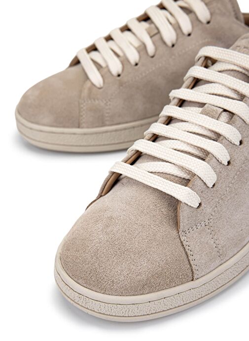 Tamer Tanca Kadın Hakiki Deri Bej Süet/Leopar Sneakers & Spor Ayakkabı - Görsel 5
