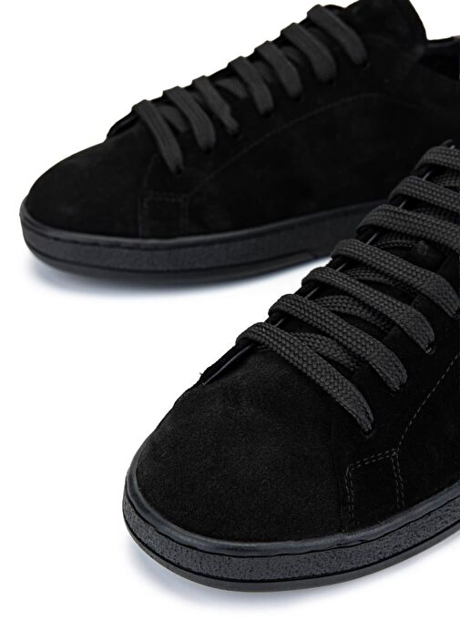 Tamer Tanca Kadın Hakiki Deri Siyah Süet/Siyah Beyaz Leopar Sneakers & Spor Ayakkabı - Görsel 5