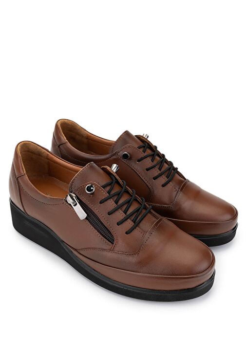 Tamer Tanca Kadın Hakiki Deri Taba Casual Ayakkabı - Görsel 3