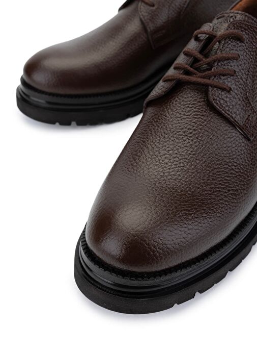 Tamer Tanca Erkek Hakiki Deri Kahverengi Casual Ayakkabı - Görsel 4