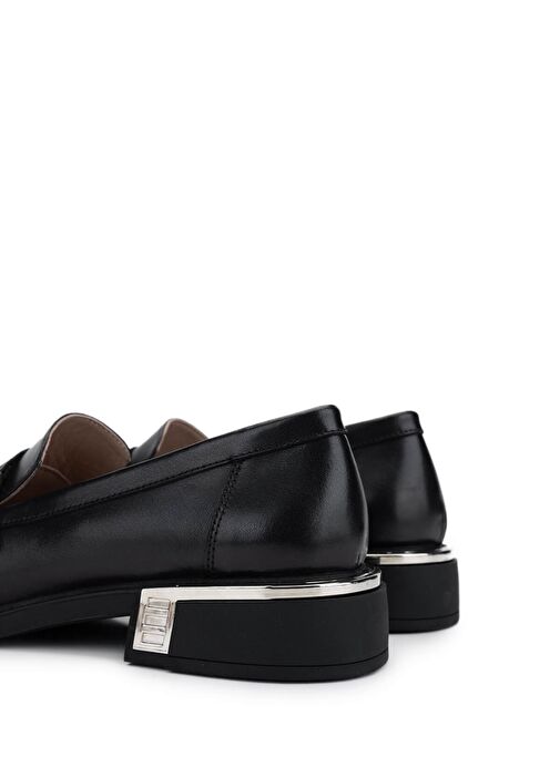 Tamer Tanca Kadın Hakiki Deri Siyah Deri Loafer Ayakkabı - Görsel 5