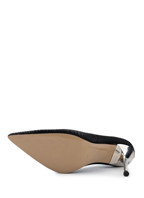 Tamer Tanca Kadın Suni Deri Siyah Topuklu Ayakkabı - Görsel 6