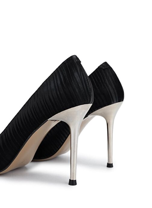 Tamer Tanca Kadın Suni Deri Siyah Topuklu Ayakkabı - Görsel 5