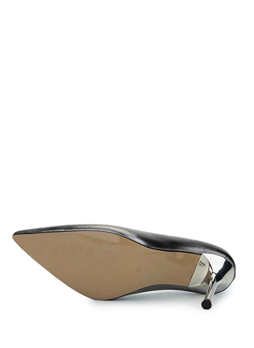 Tamer Tanca Kadın Suni Deri Antrasit Topuklu Ayakkabı - Görsel 5