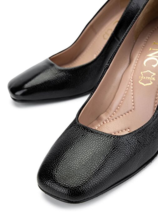 Tamer Tanca Kadın Hakiki Deri Siyah Topuklu Ayakkabı - Görsel 4