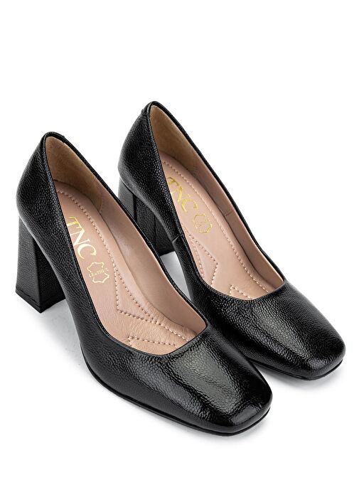 Tamer Tanca Kadın Hakiki Deri Siyah Topuklu Ayakkabı - Görsel 3