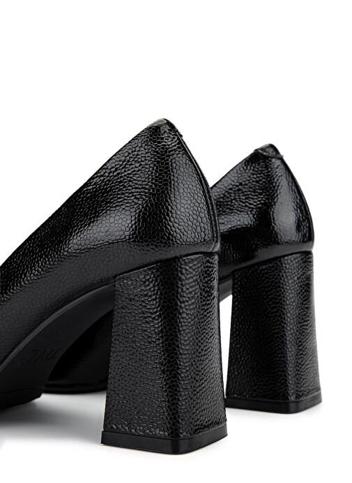 Tamer Tanca Kadın Hakiki Deri Siyah Topuklu Ayakkabı - Görsel 5