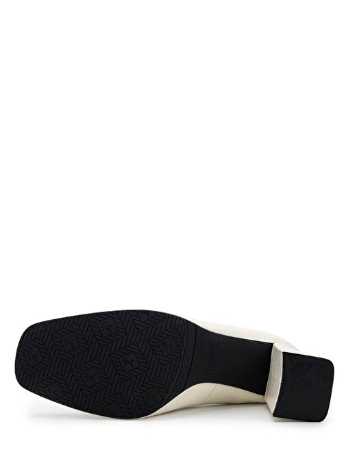 Tamer Tanca Kadın Hakiki Deri Bej Topuklu Ayakkabı - Görsel 4