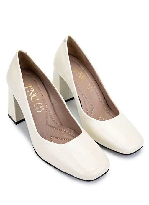 Tamer Tanca Kadın Hakiki Deri Bej Topuklu Ayakkabı - Görsel 3