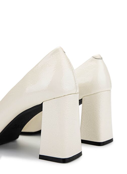 Tamer Tanca Kadın Hakiki Deri Bej Topuklu Ayakkabı - Görsel 6