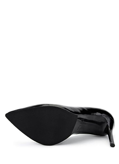 Tamer Tanca Kadın Hakiki Deri Siyah Rugan Topuklu Ayakkabı - Görsel 4