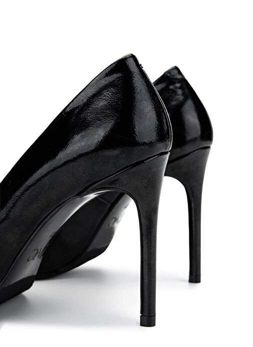 Tamer Tanca Kadın Hakiki Deri Siyah Rugan Topuklu Ayakkabı - Görsel 6