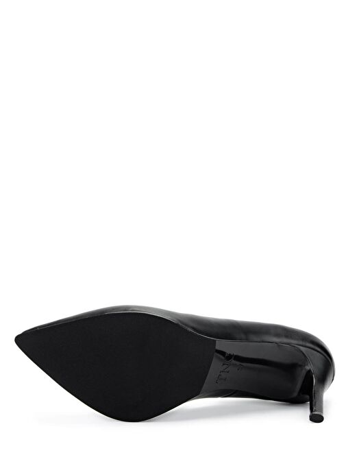 Tamer Tanca Kadın Hakiki Deri Siyah Deri Topuklu Ayakkabı - Görsel 4